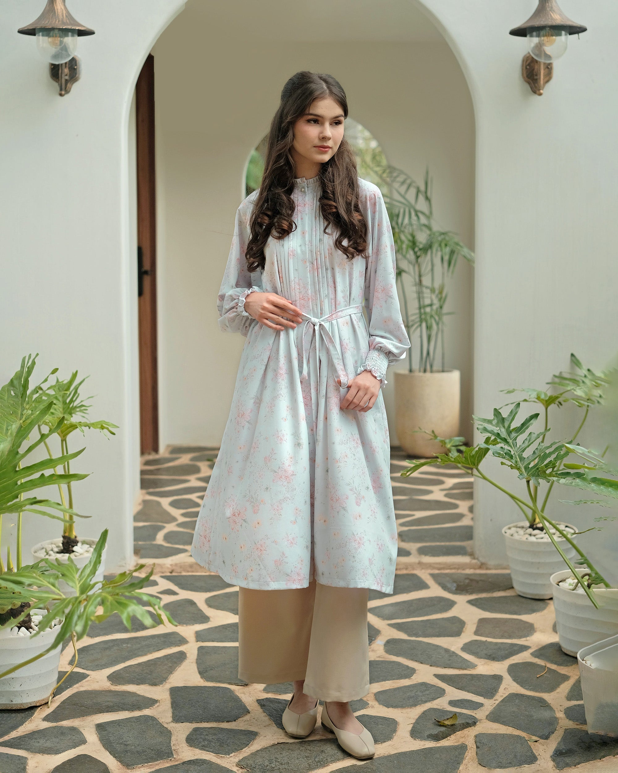 Lady Khayana Pleated Dress in Soft Green Lady Khayana Pleated Dress in Soft Green