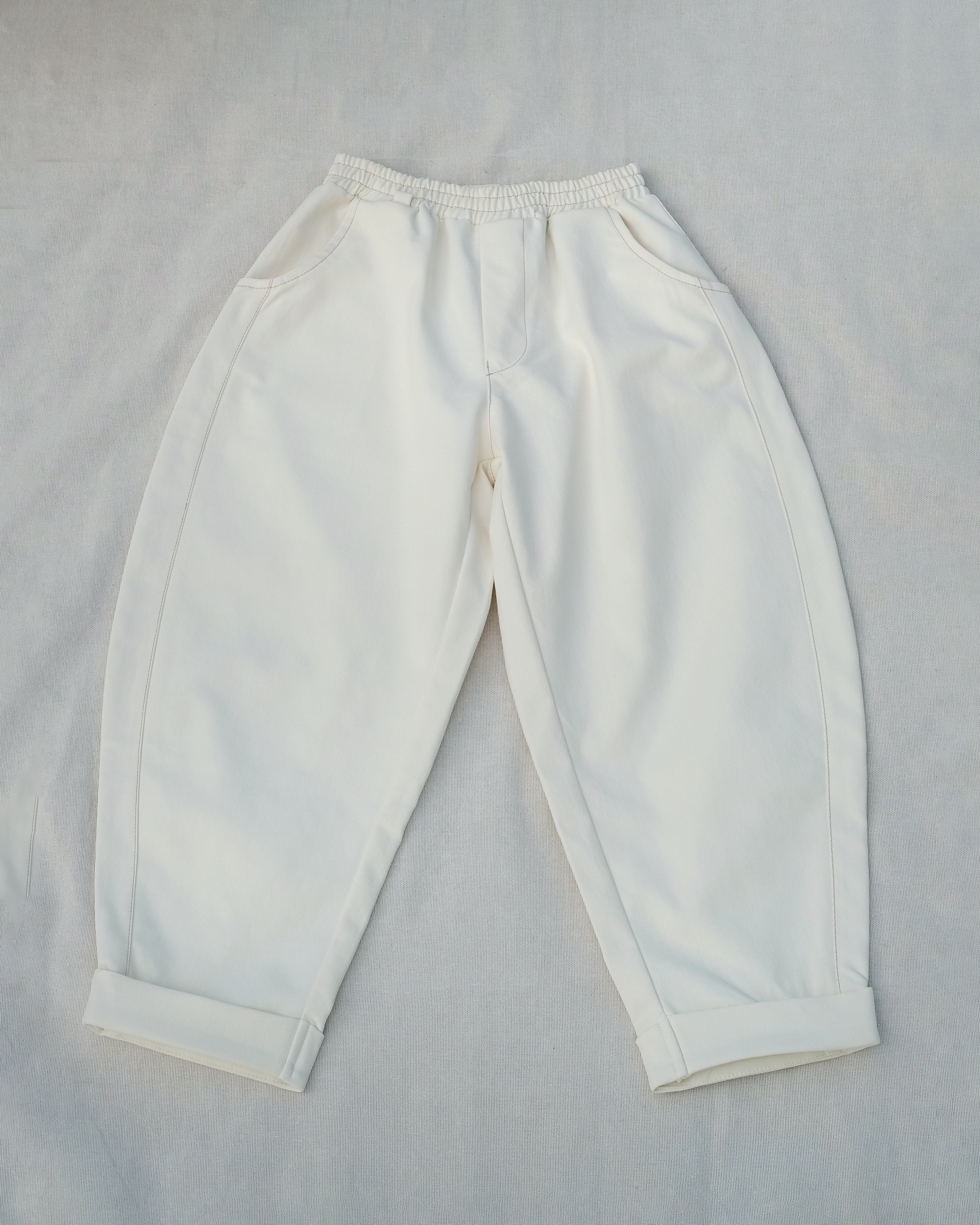Riche Unisex Barrel Pants in Bone