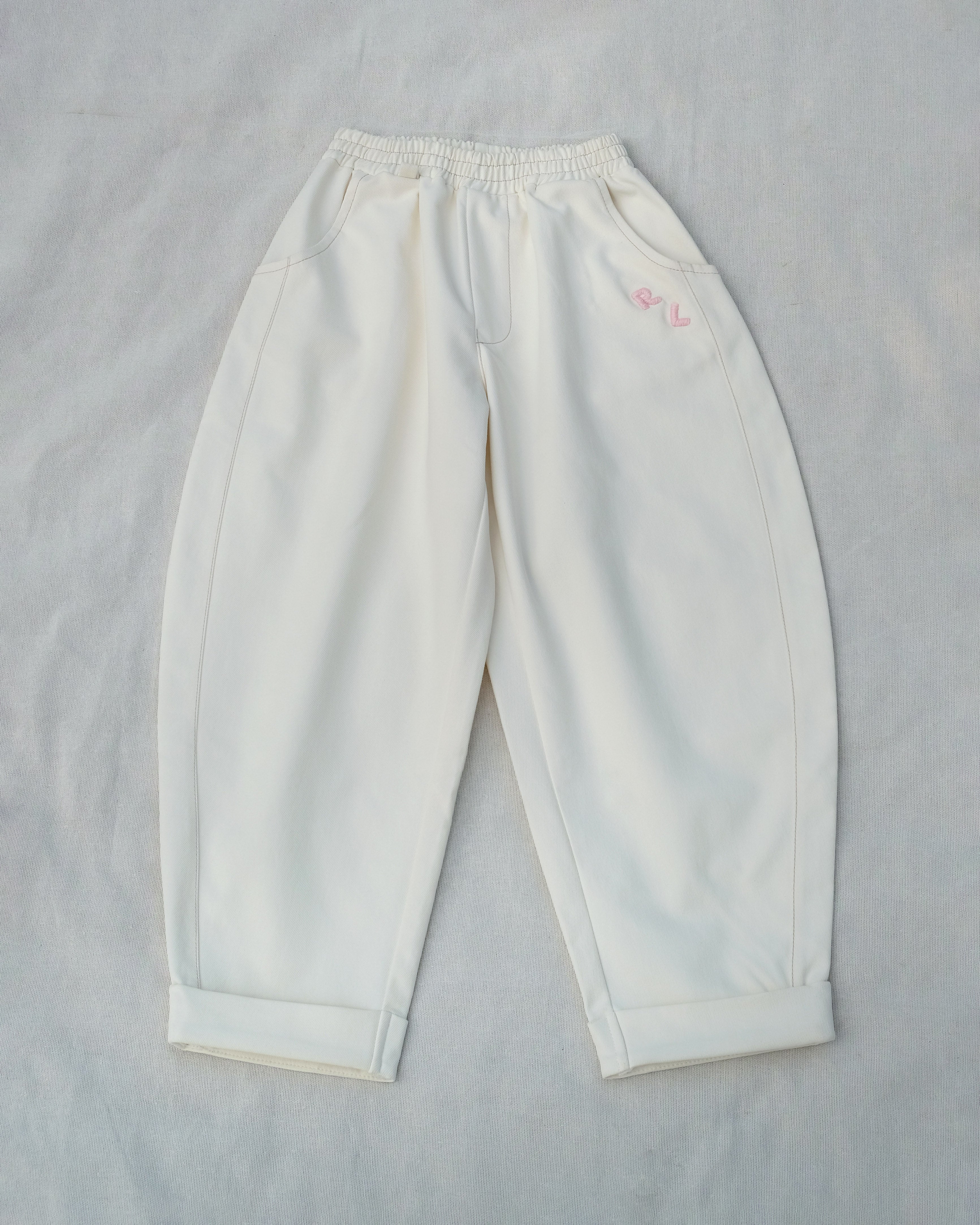 Riche Unisex Barrel Pants in Bone