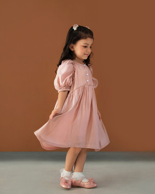 Caralita Shimmer Dress in Dusty Pink