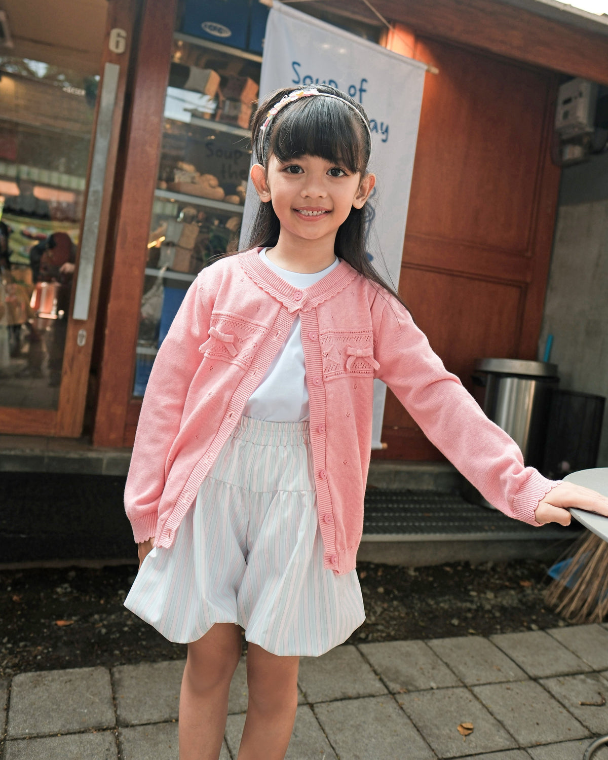 Dainty Knit Cardigan in Peony