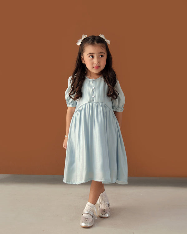 Caralita Shimmer Dress in Soft Blue