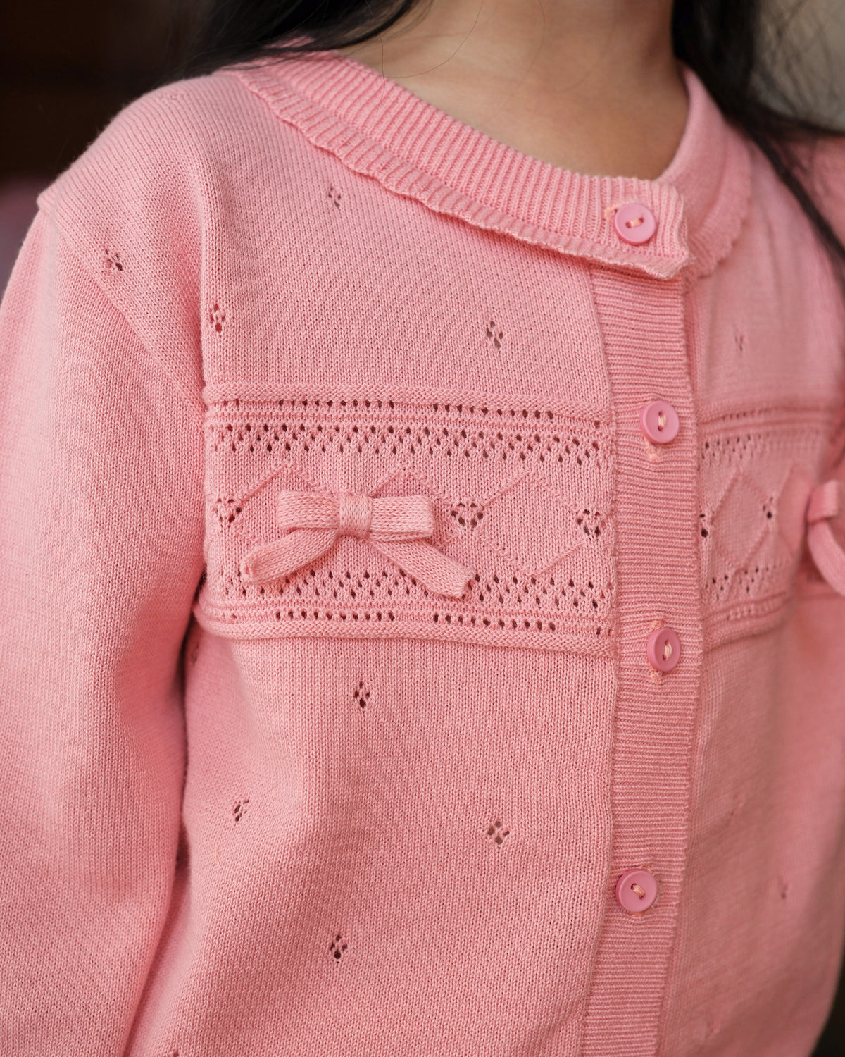 Dainty Knit Cardigan in Peony