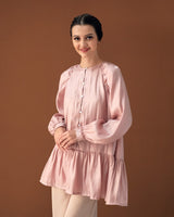Lady Catira Shimmer Tunic in Dusty Pink