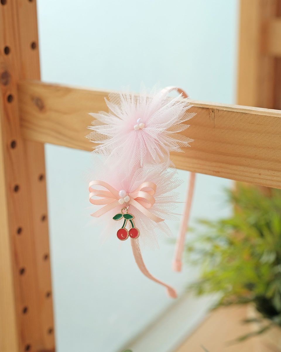 Harvest Tulle Headband in Pink