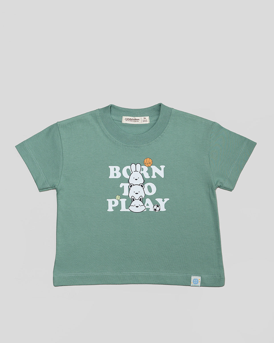 Born To Play T-Shirt in Deep Teal