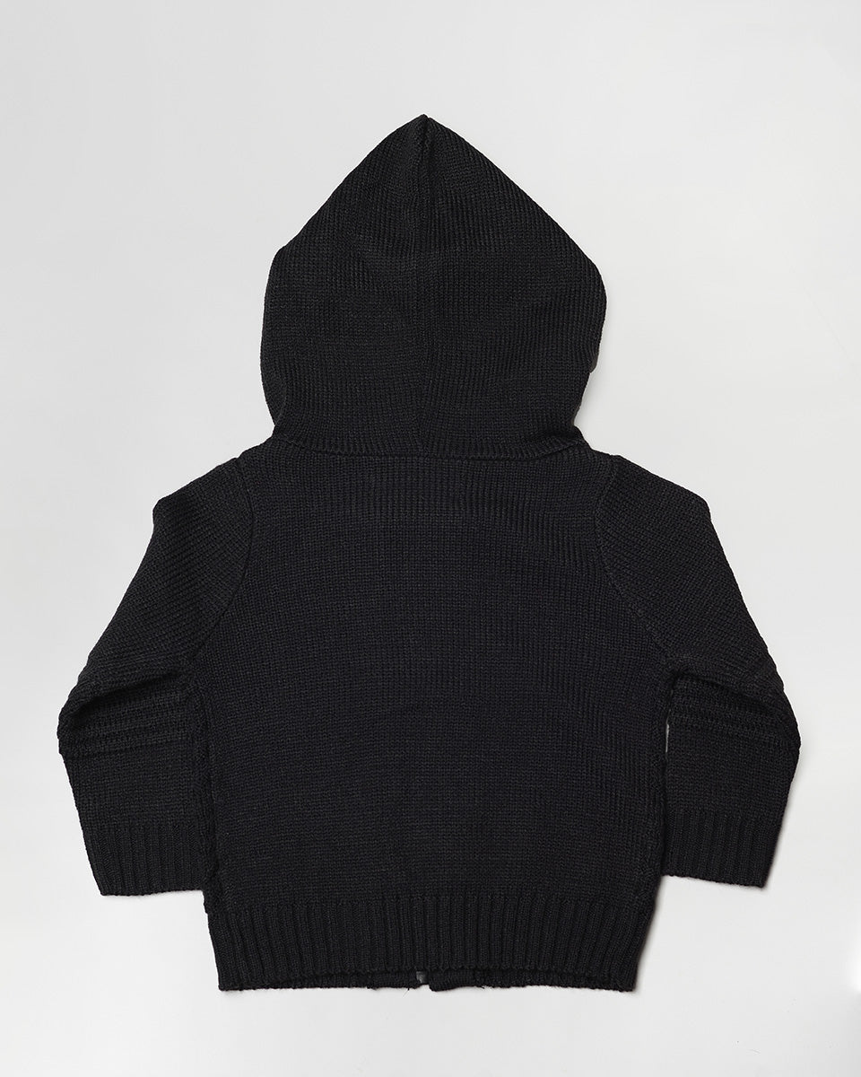 Arthur Hoodie Cardigan in Black