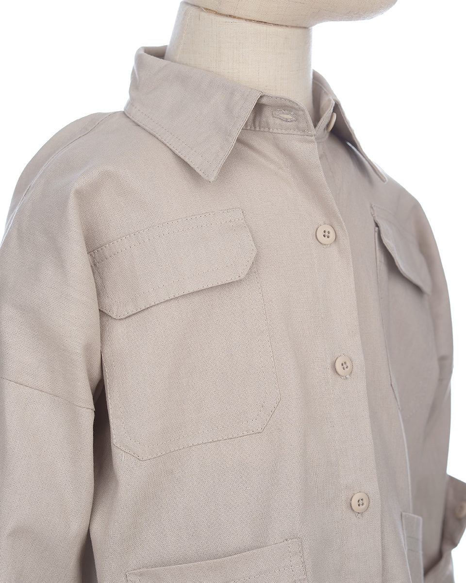Jii Oversized Shirt in Khaki