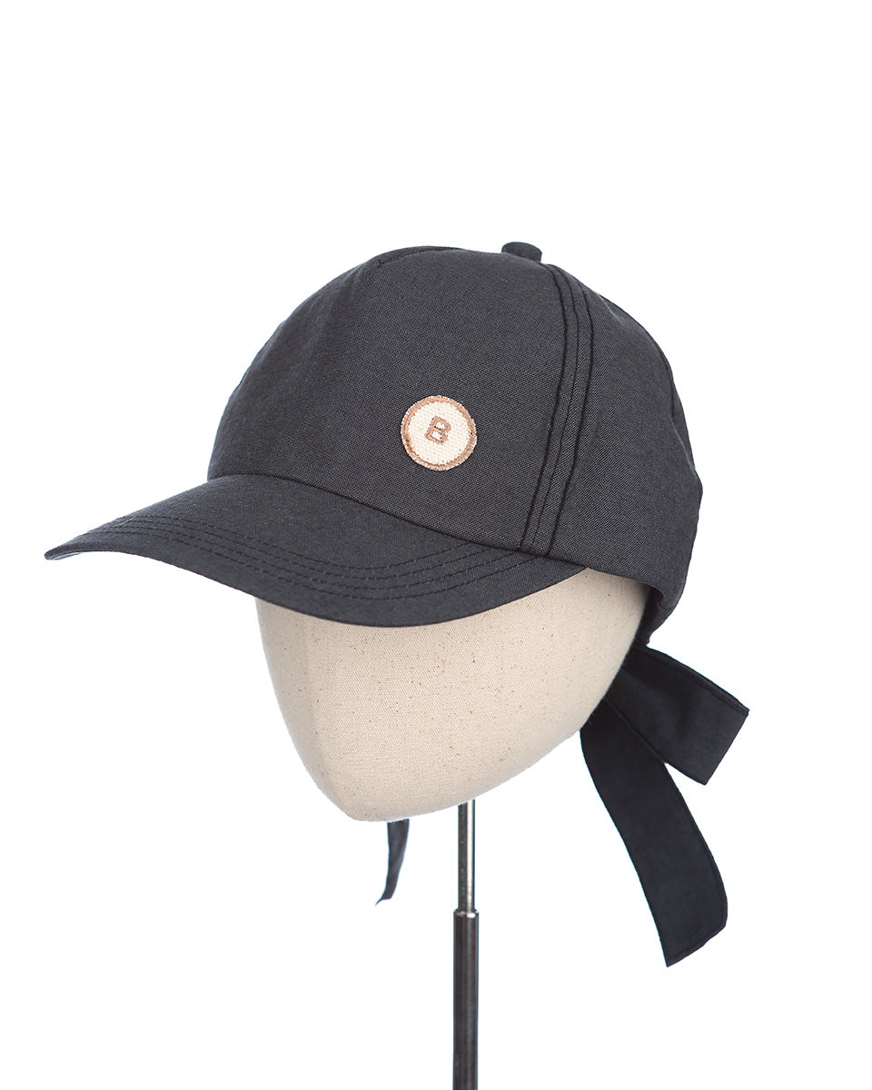 Kimmy Bow Cap in Black