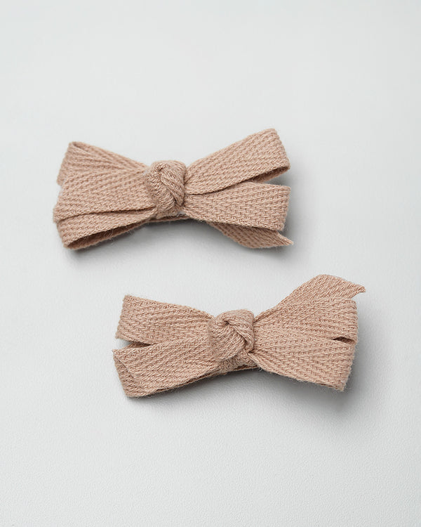 Cute Bow Hairpin in Sand