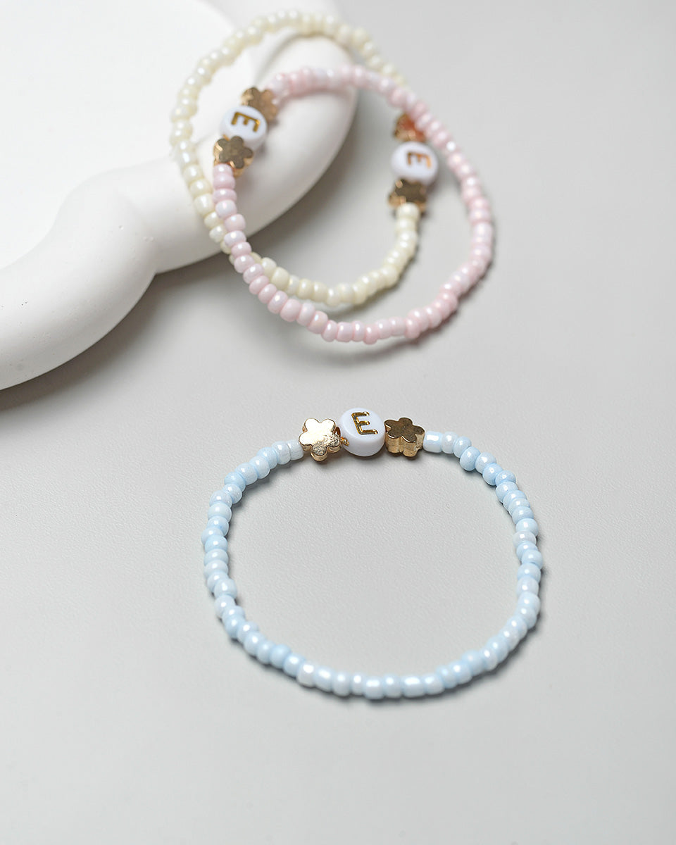 Initial Charm Bracelet in Blue