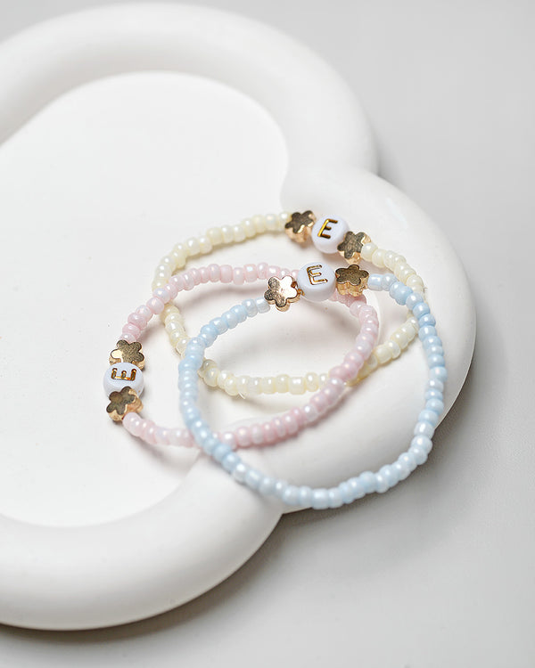 Initial Charm Bracelet in Pearl