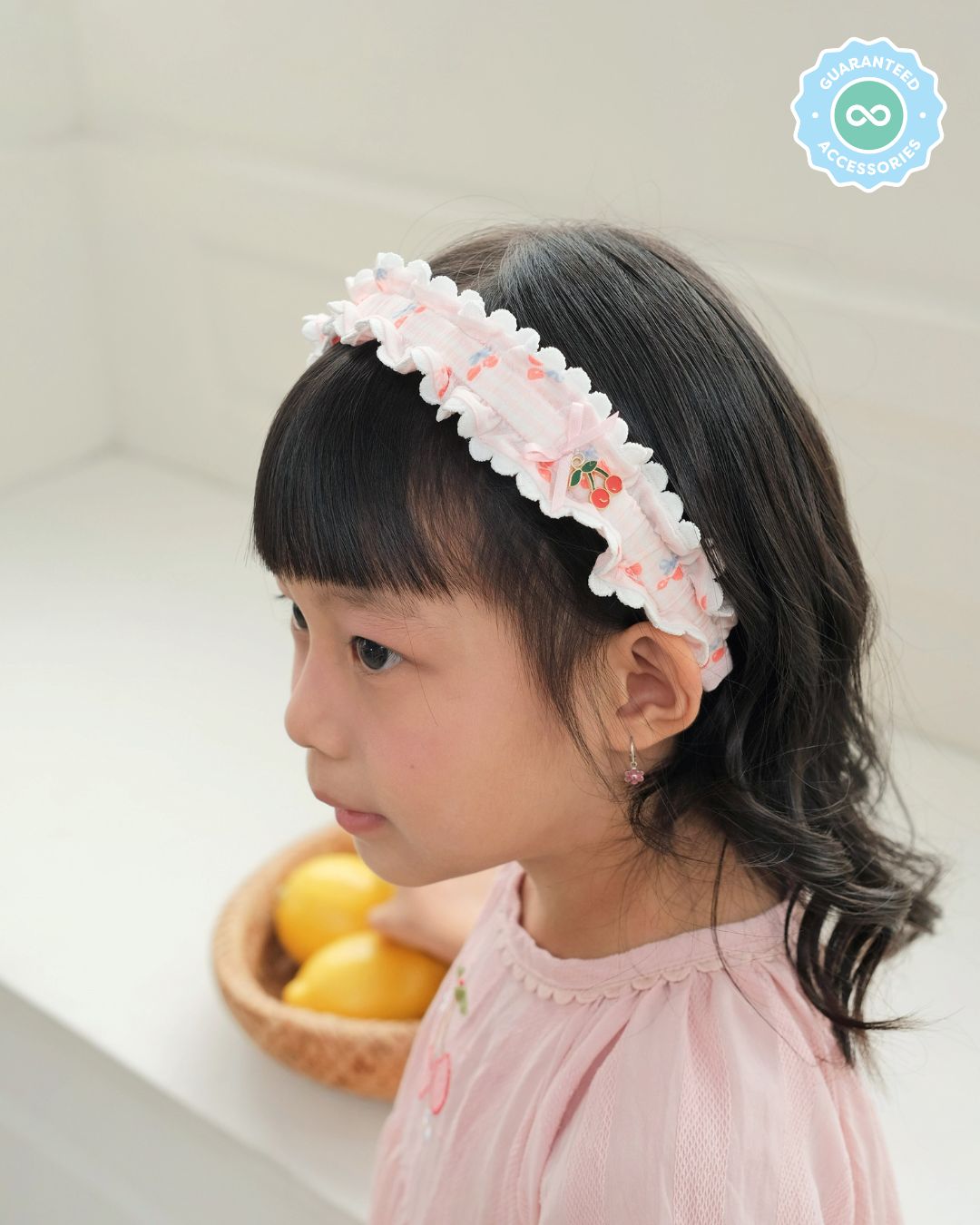 Ruffles Headband in Cherry