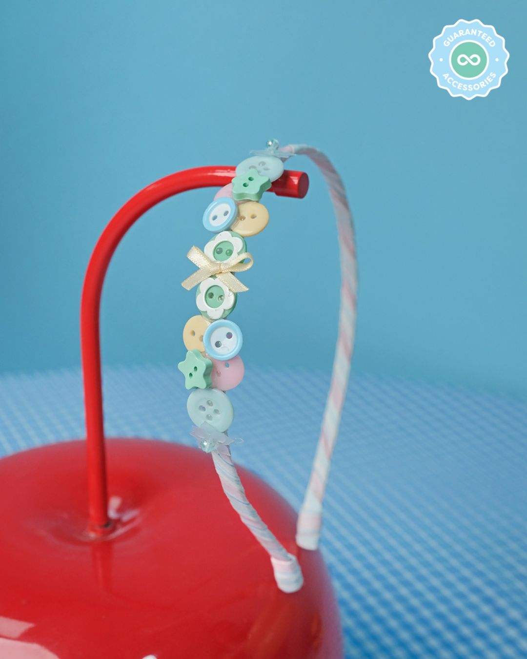 Sola Buttons Metal Headband in Green