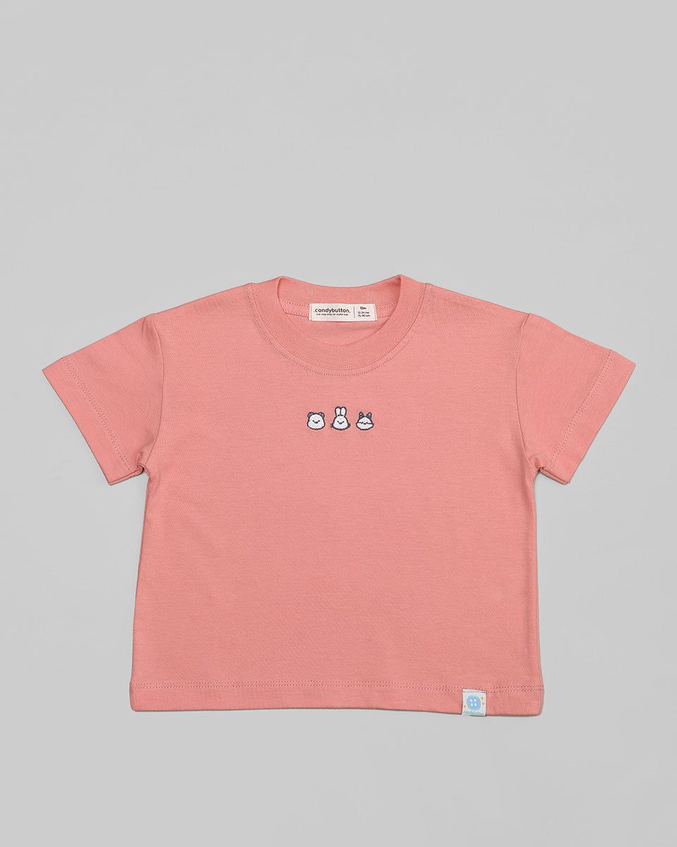 Three Buddies T-Shirt in Coral