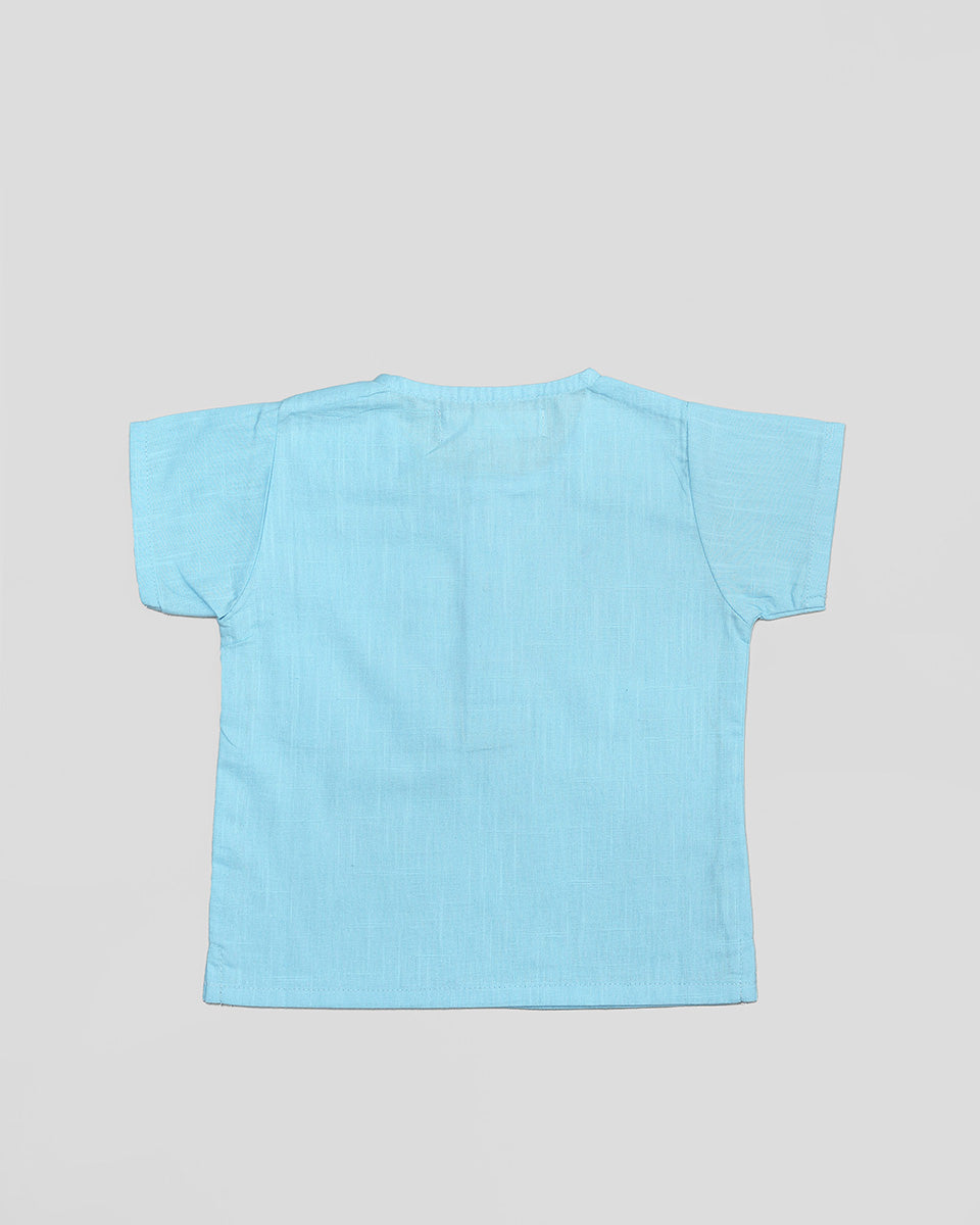 Basic : Henley Shirt in Blue