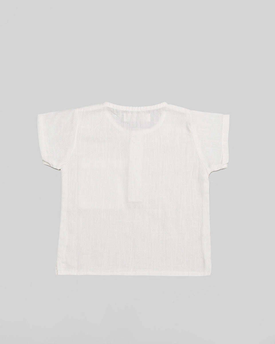 Basic : Henley Shirt in Broken White