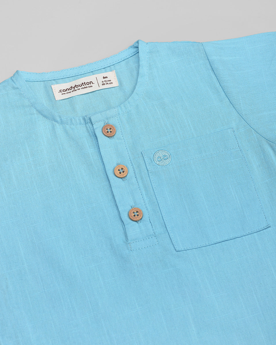 Basic : Henley Shirt in Blue