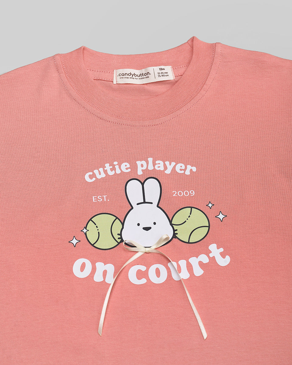 Cutie Player T-Shirt in Coral
