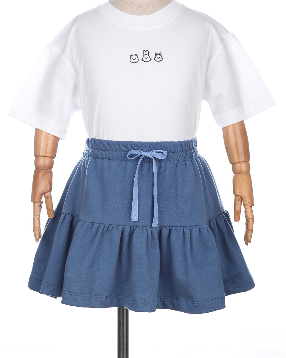 Spin Ruffles Skirt in Blue Ice