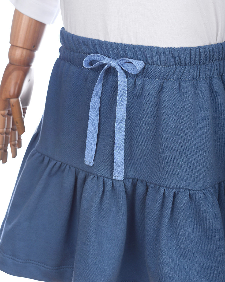 Spin Ruffles Skirt in Blue Ice