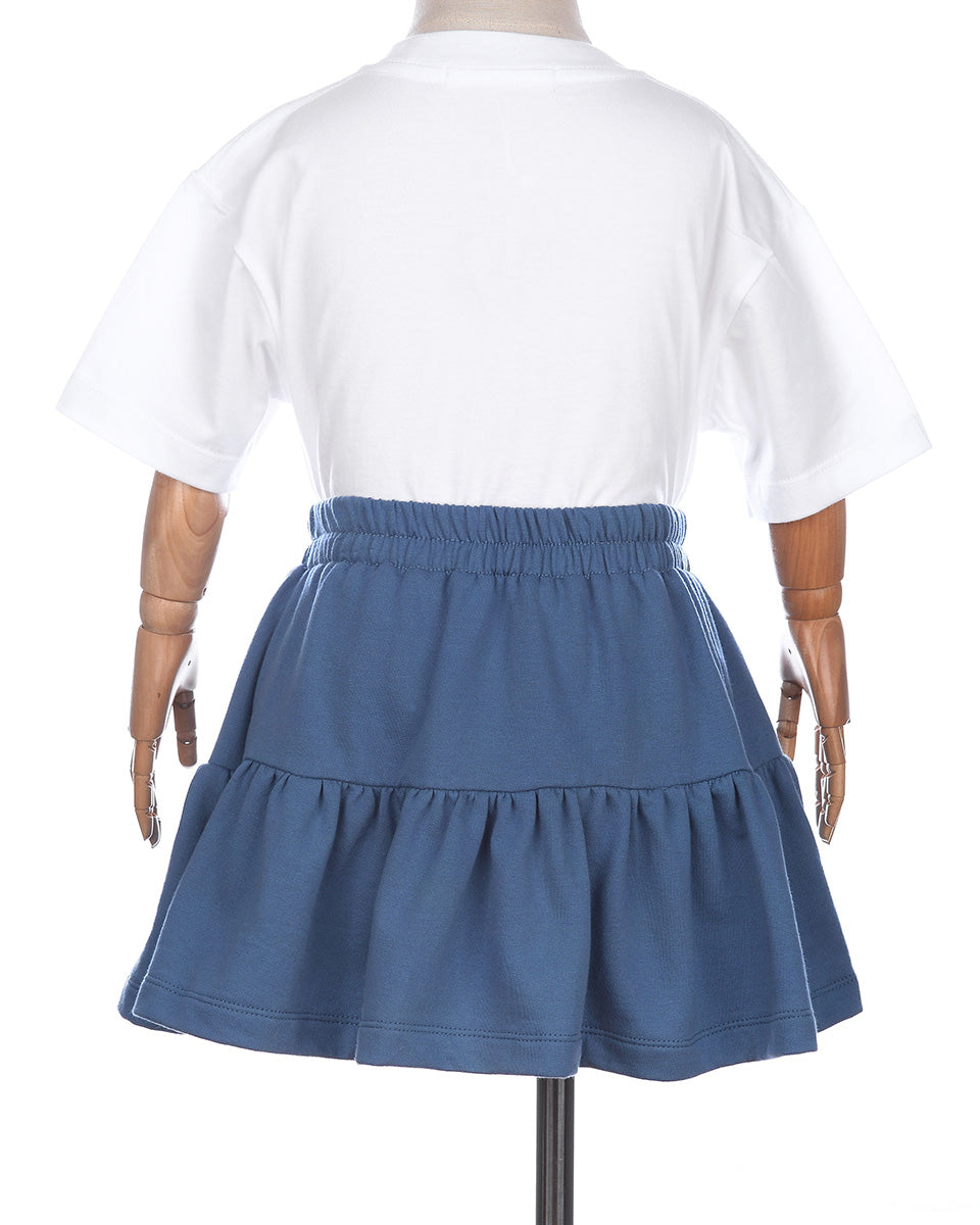 Spin Ruffles Skirt in Blue Ice
