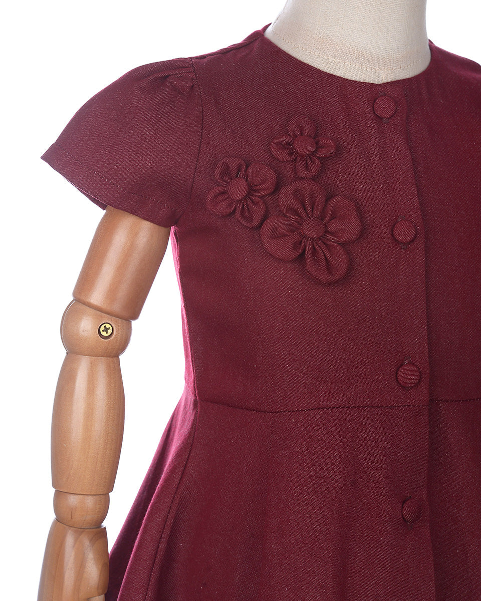 Faith Peplum Top in Maroon
