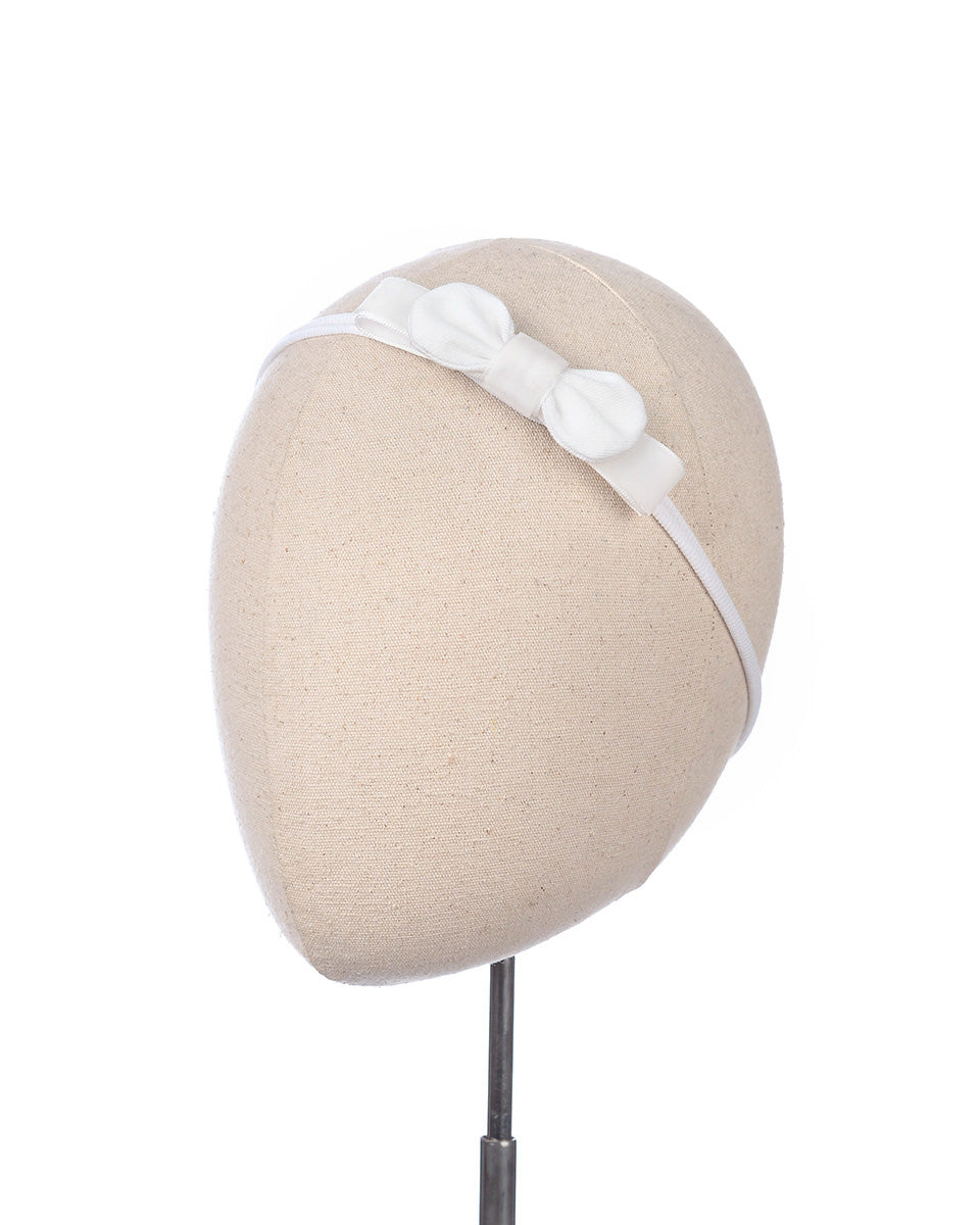 Noelle Bow Headband in White
