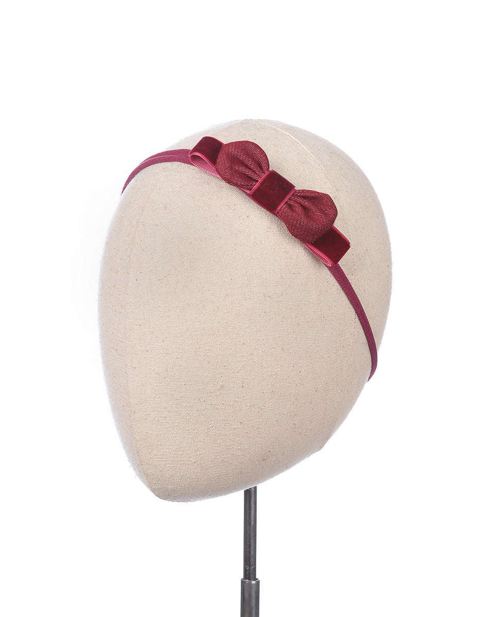Noelle Bow Headband in Red