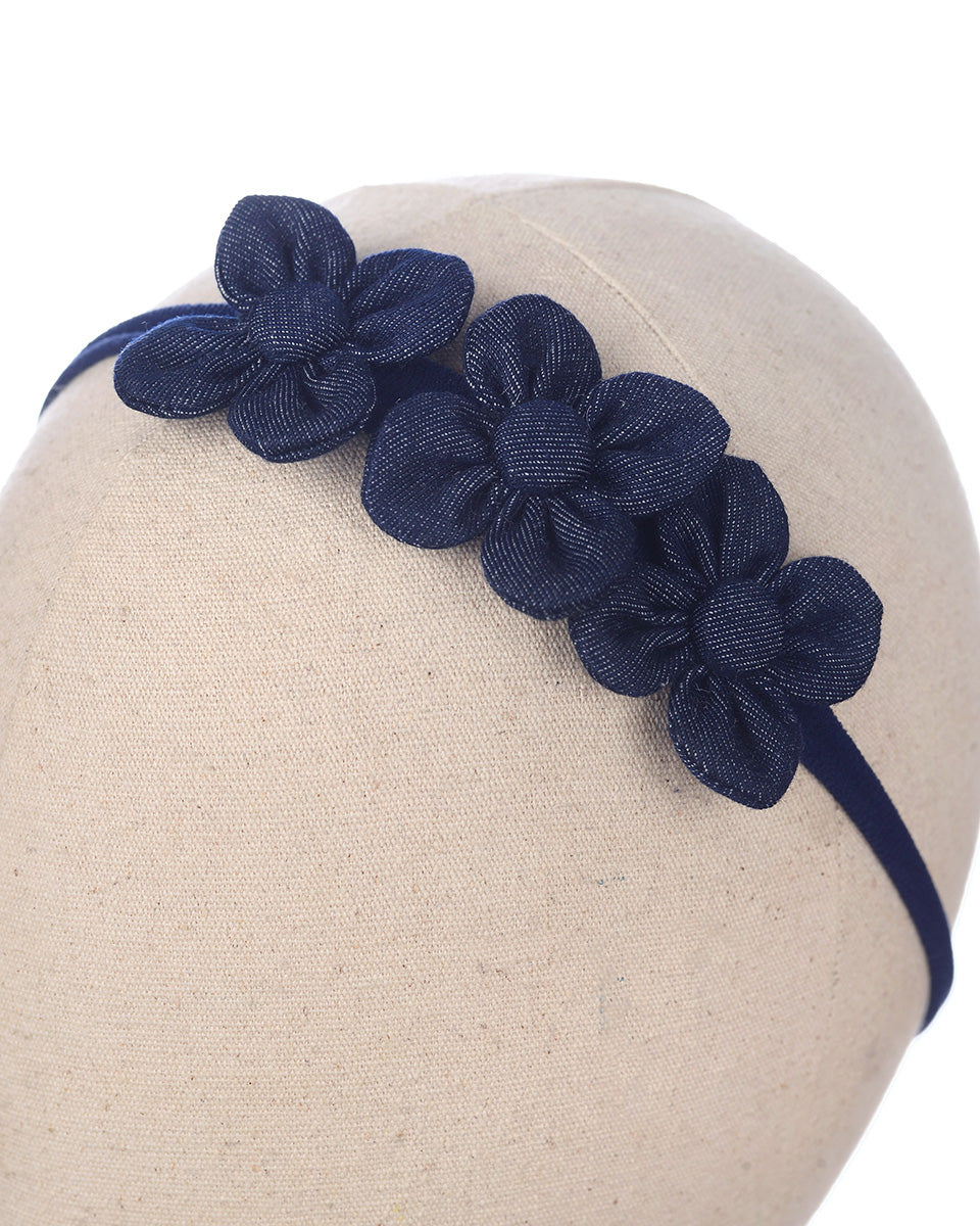 Tinsley Flowers Headband in Dark Denim