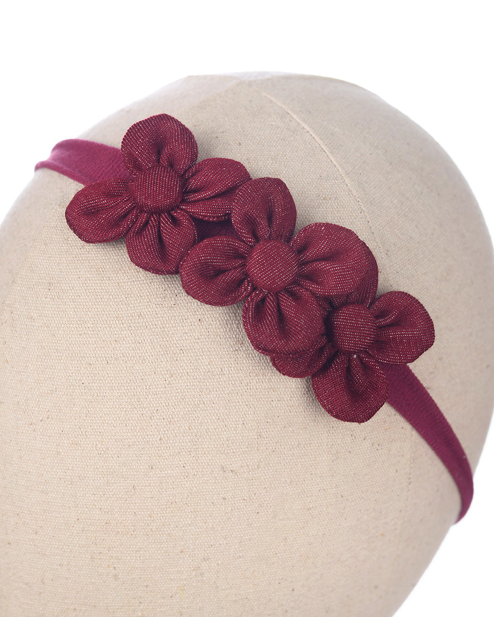 Tinsley Flowers Headband in Red