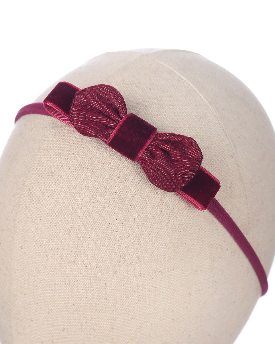 Noelle Bow Headband in Red