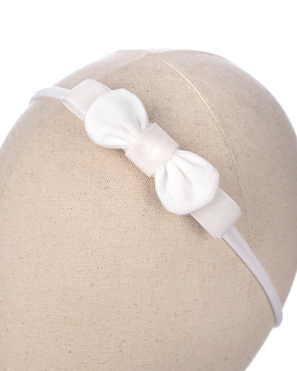 Noelle Bow Headband in White