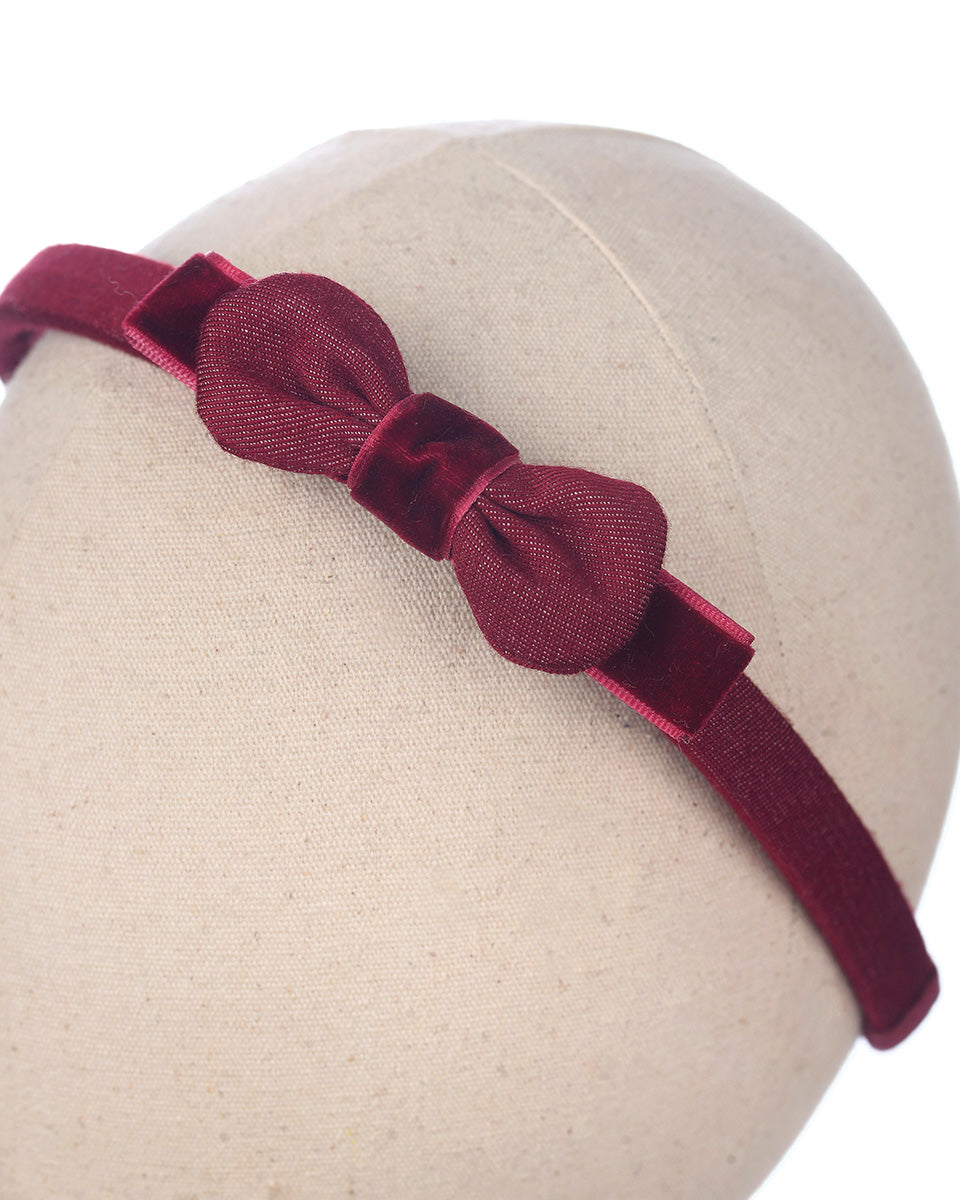 Noelle Bow Headband in Red