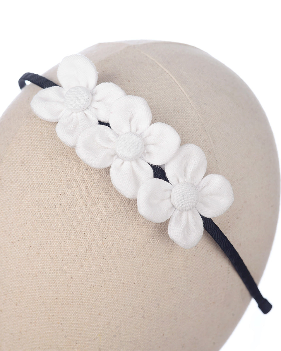 Tinsley Flowers Headband in White