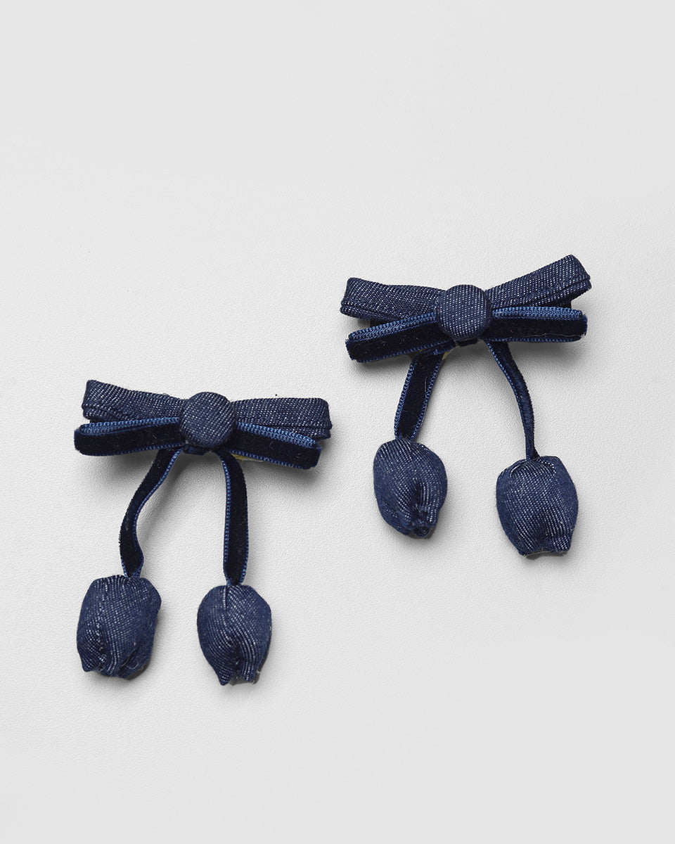 Velvet Candy Love Hairpin in Dark Denim