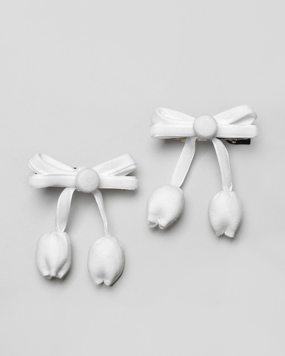 Velvet Candy Love Hairpin in White