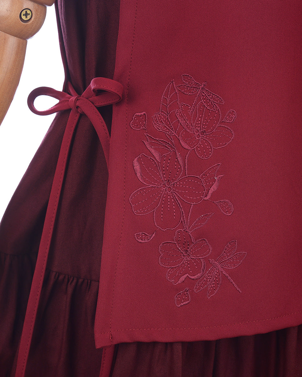 Wei Oriental Dress in Maroon