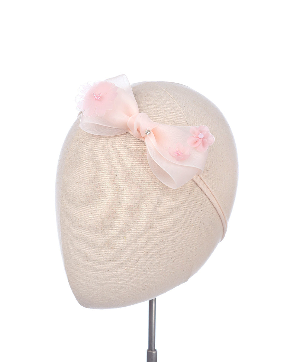 Eleni Bow Baby Headband in Pink