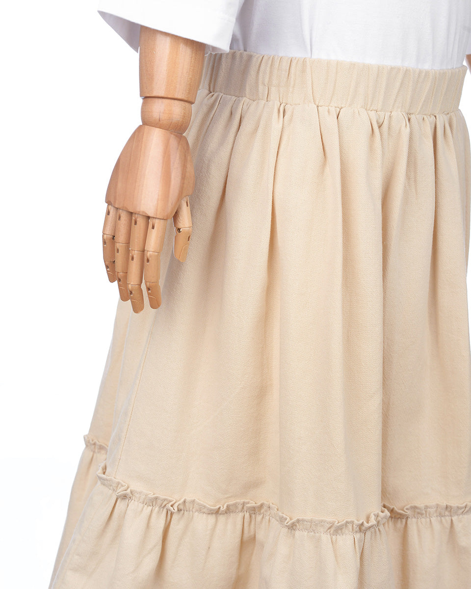Nina Midi Skirt in Cream