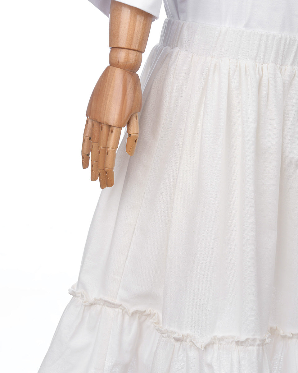 Nina Midi Skirt in White