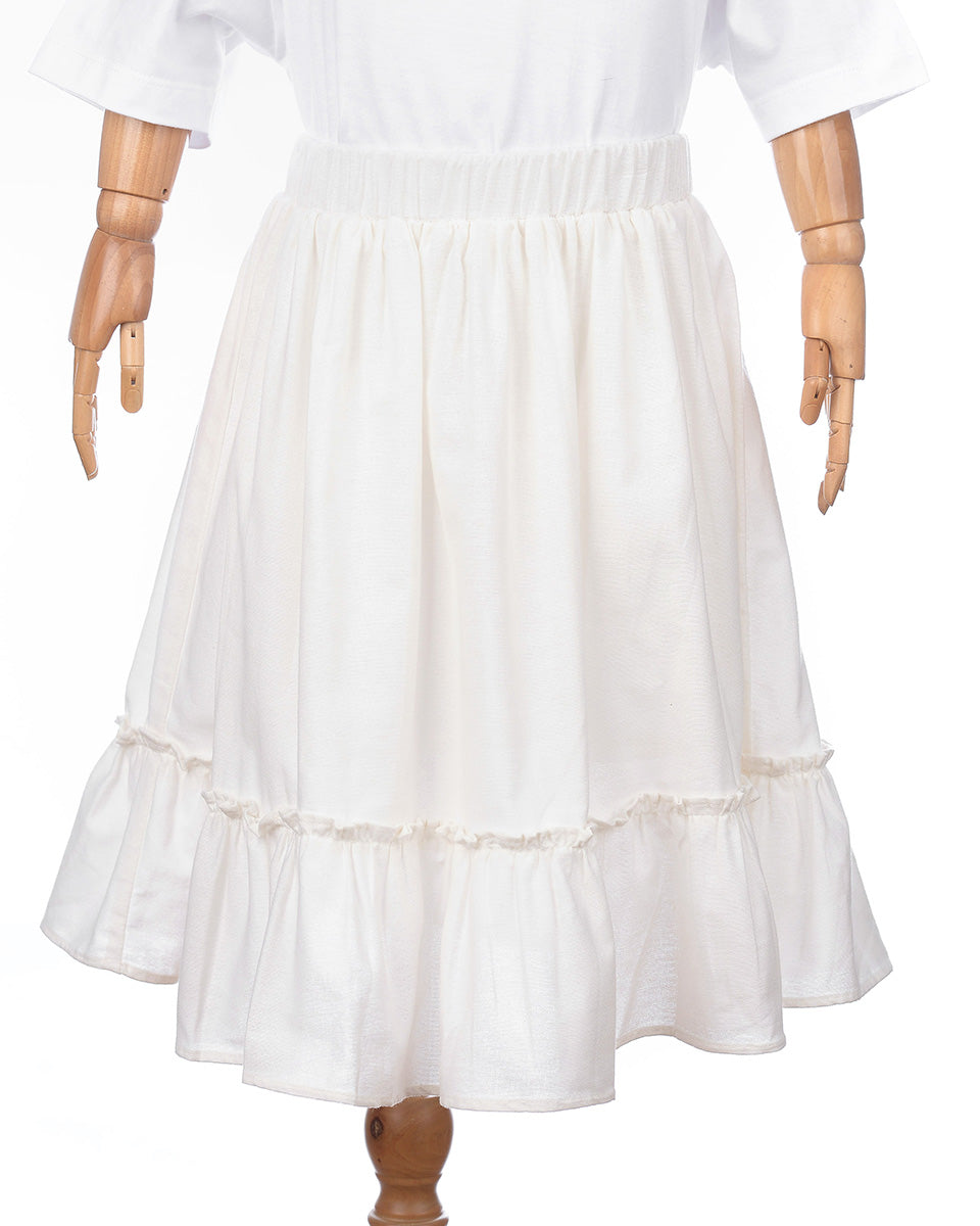 Nina Midi Skirt in White