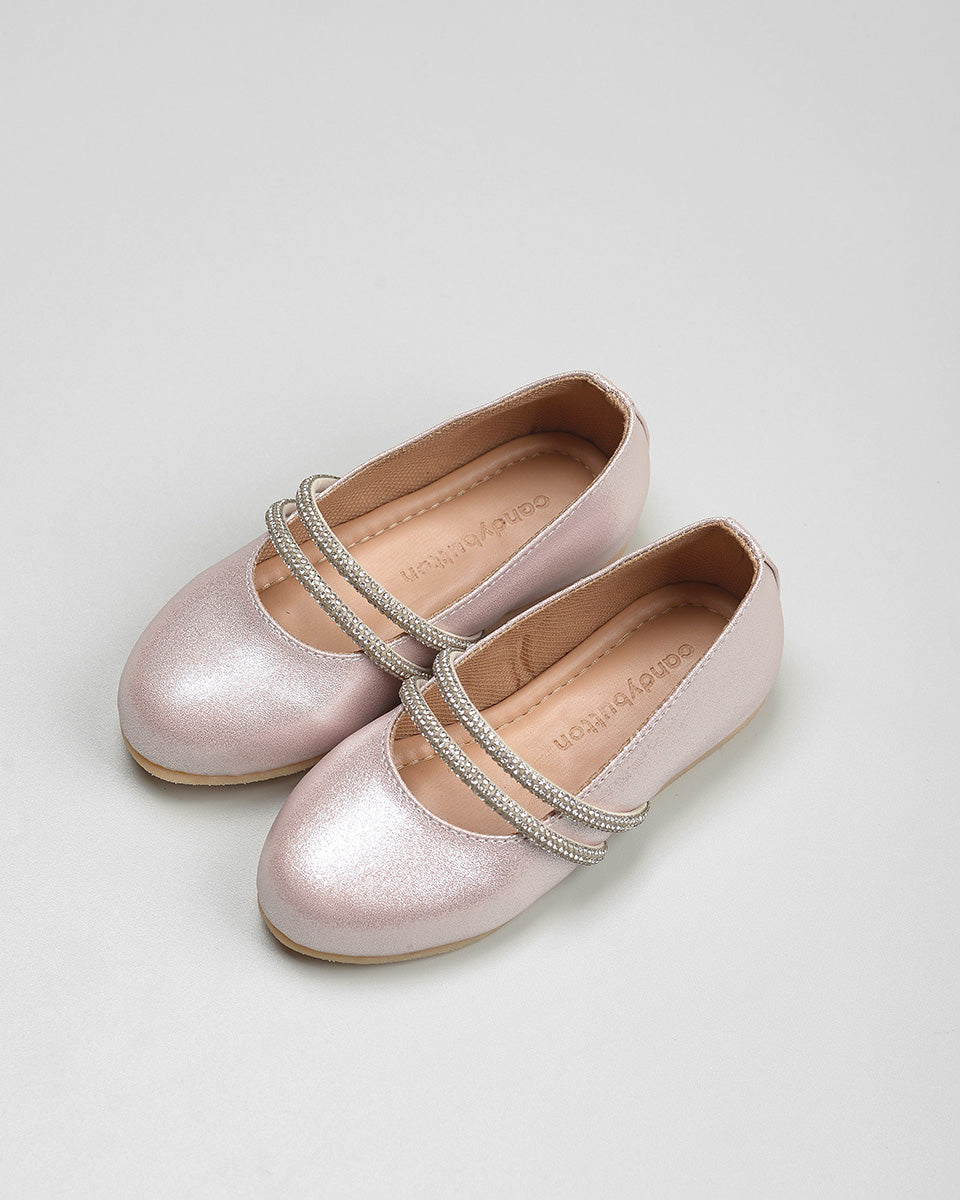 Zaira Gliterry Shoes in Rose Gold