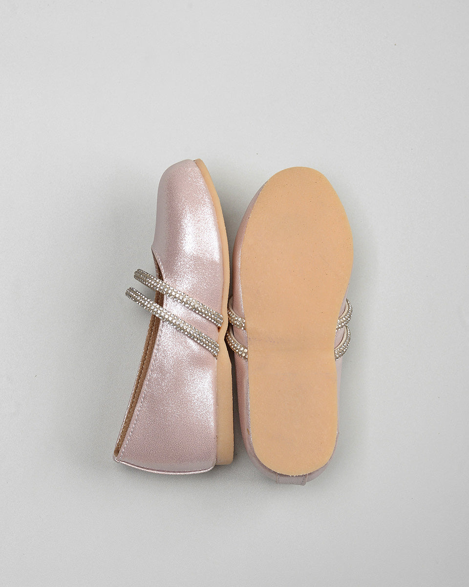 Zaira Gliterry Shoes in Rose Gold