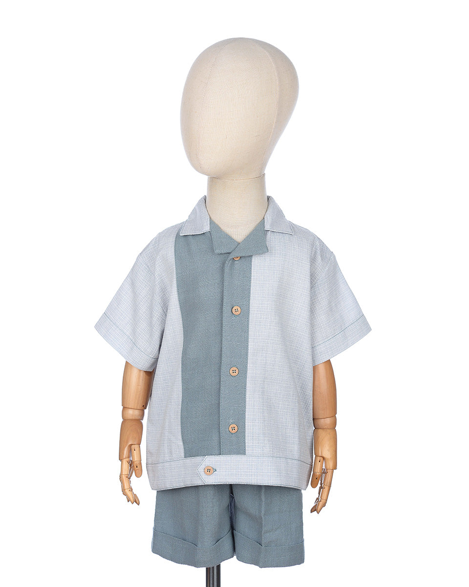 Pedro Linen Set in Blue