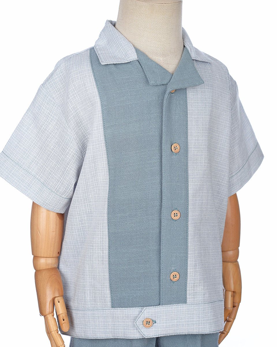 Pedro Linen Set in Blue