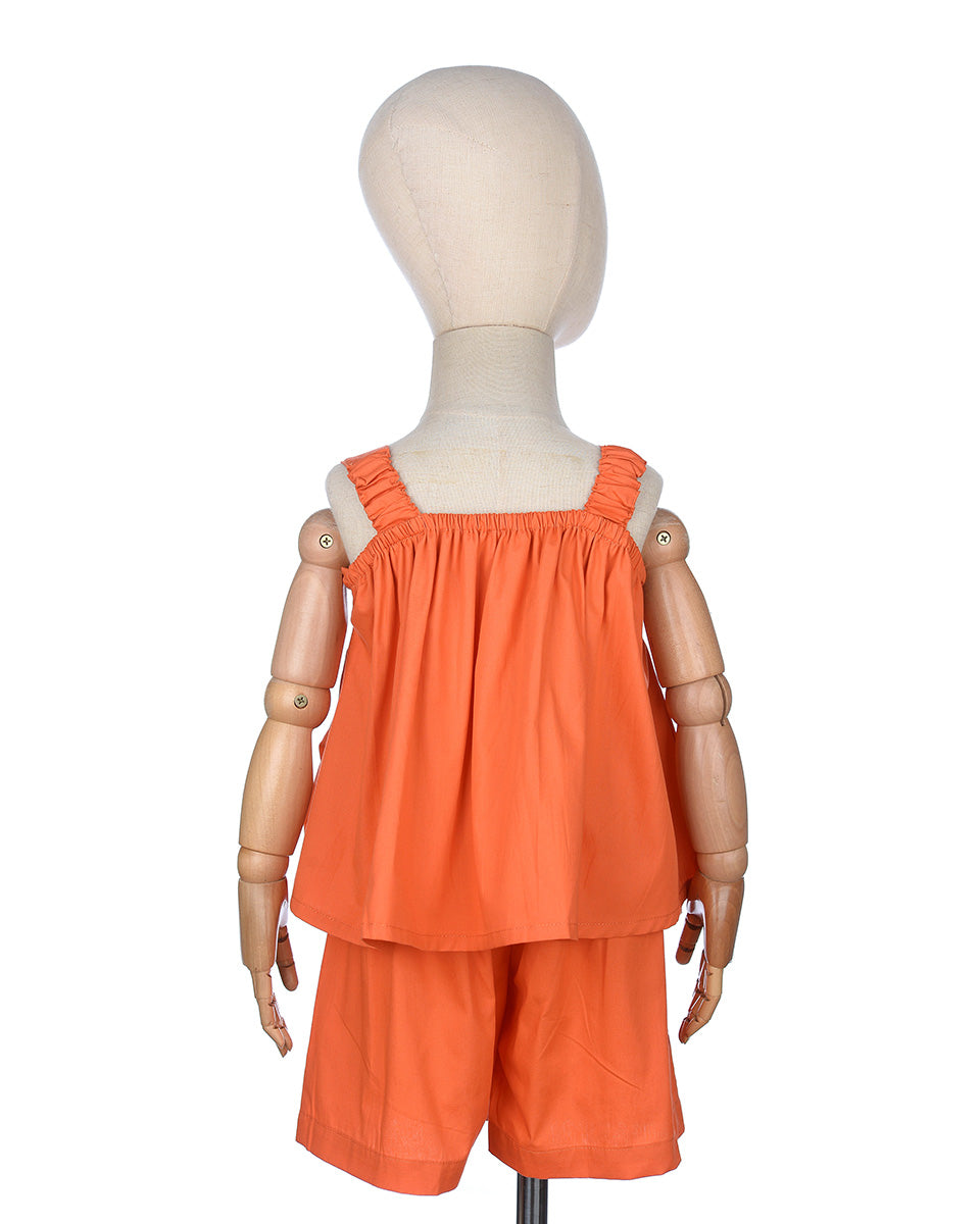 Ria Averia Smock Set in Orange