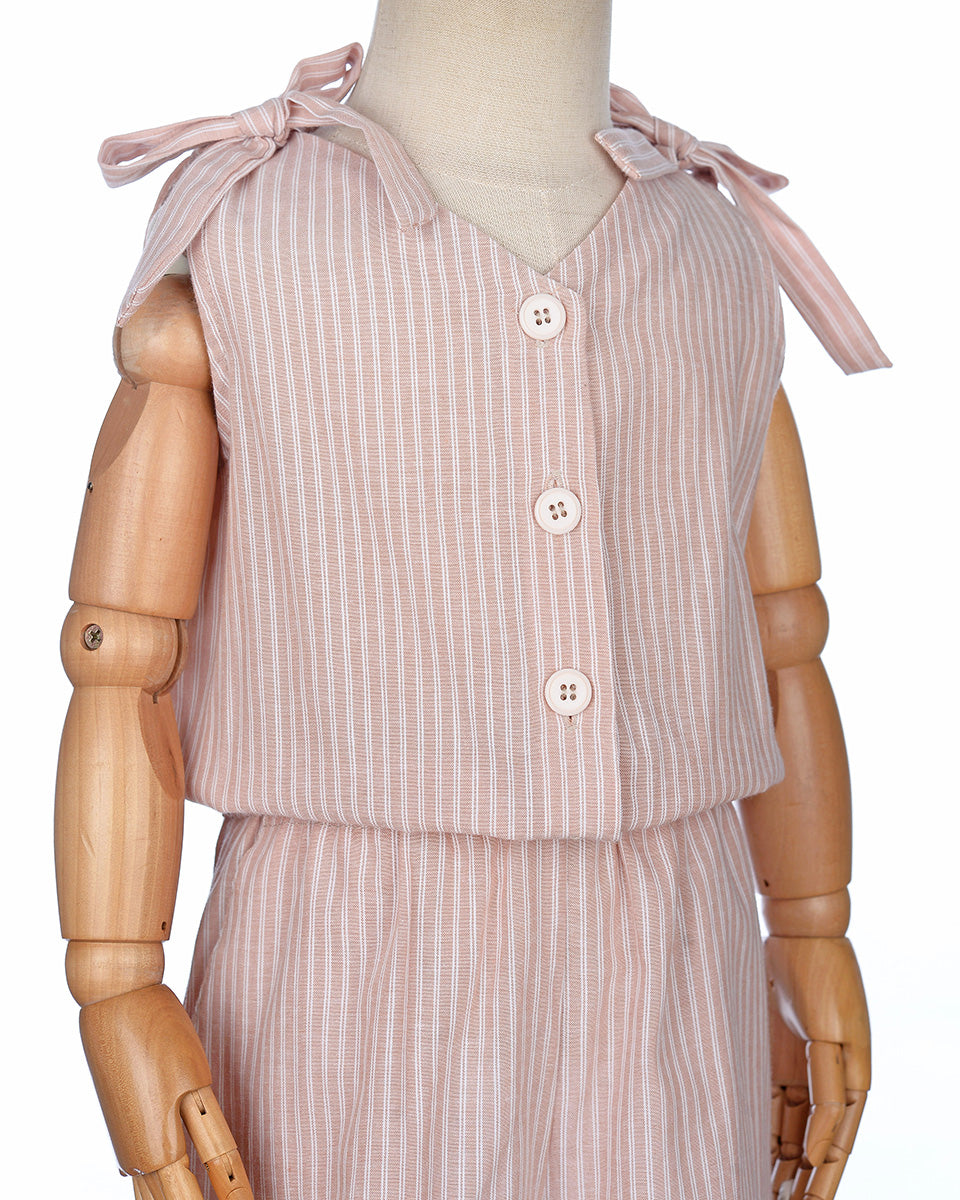 Chiara Girls Summer Jumpsuit in Peach