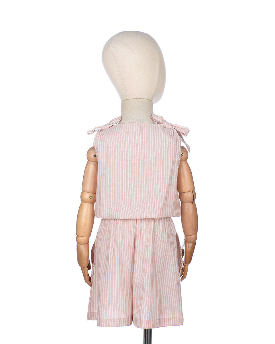 Chiara Girls Summer Jumpsuit in Peach
