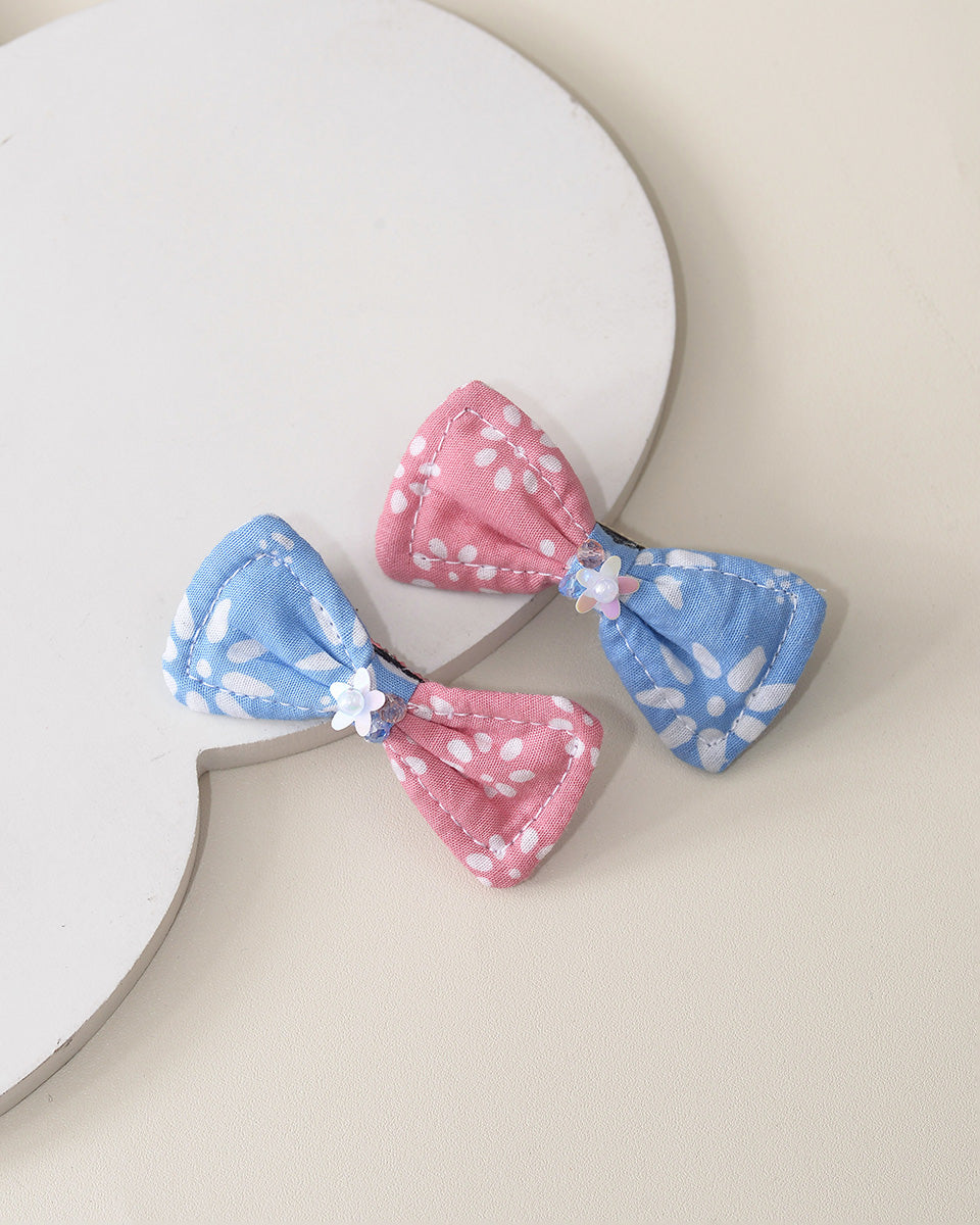 Girang Bow Hairpin in Pink-Blue